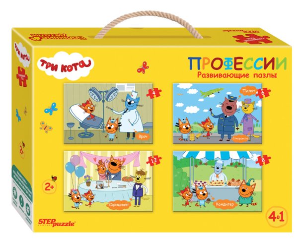 Обложка книги «Напольный пазл 4 в 1 "Три кота"»