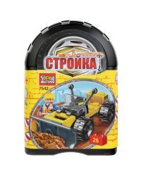 Конструктор "Бульдозер", с фигуркой, 26 деталей