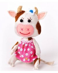 Набор для изготовления текстильной игрушки из фетра "Корова Ромашка", арт. ПФД-1072