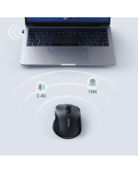 Оптическая беспроводная мышь Ugreen USB 2,4 ГГц 4000 DPI черная (MU006)