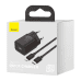 Baseus Super Si Quick Charger 1C 20W с кабелем USB-C для Lightning 1м (черный)