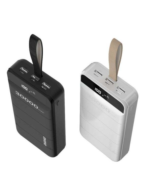 Dudao power bank 30000 mAh 3x USB with LED lamp white (K8s + white)