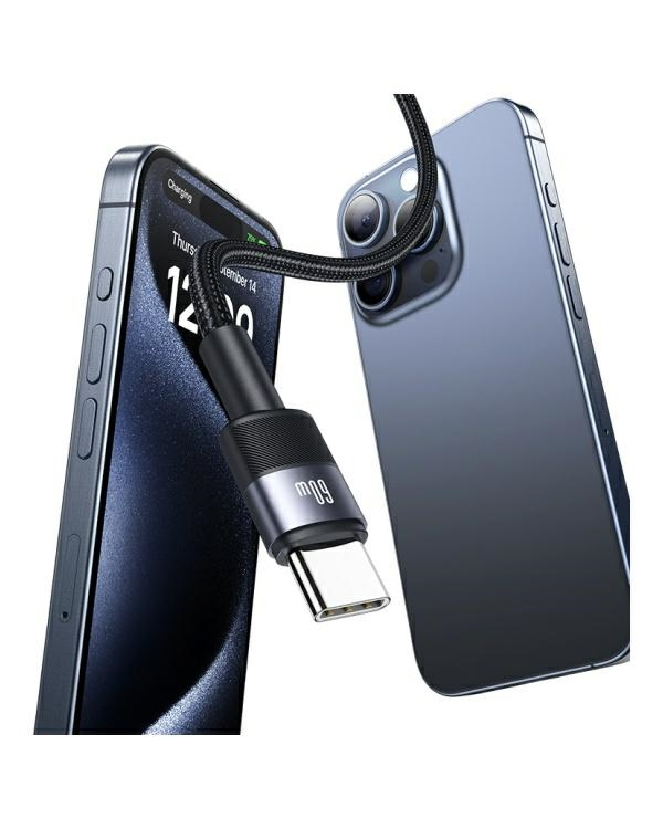 USAMS USB-C кабель к USB-C 60W 1,2 м алюминиевый кабель данных SY серии SJ724USB01 (US-SJ724)