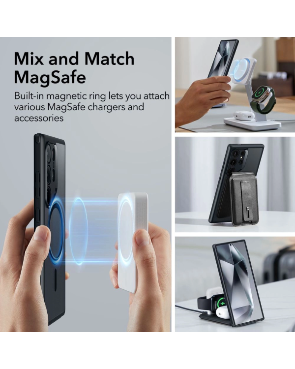 Дополнительное изображение книги «ESR Classic Hybrid Halolock case for Samsung Galaxy S24 Ultra - transparent and black»