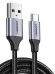 Обложка книги «Nickel-plated USB-C cable QC3.0 UGREEN 0.25m with aluminium plug (Black)»