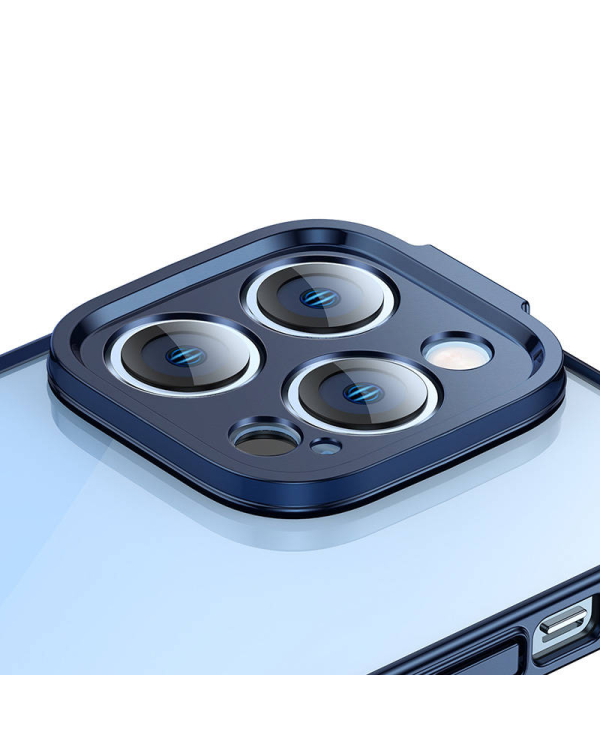 Baseus Набор из прозрачного чехла с блестками и закаленного стекла для iPhone 14 Pro Max (синий)