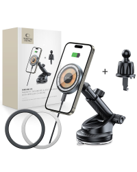 TECH-PROTECT MM15W-V5 МАГНИТНЫЙ MAGSAFE ПРИБОРНАЯ ПАНЕЛЬ И ВЕНТИЛЯЦИЯ АВТОМОБИЛЯ КРЕПЛЕНИЕ БЕСПРОВОДНОЕ ЗАРЯДНОЕ УСТРОЙСТВО 15W ЧЕРНЫЙ