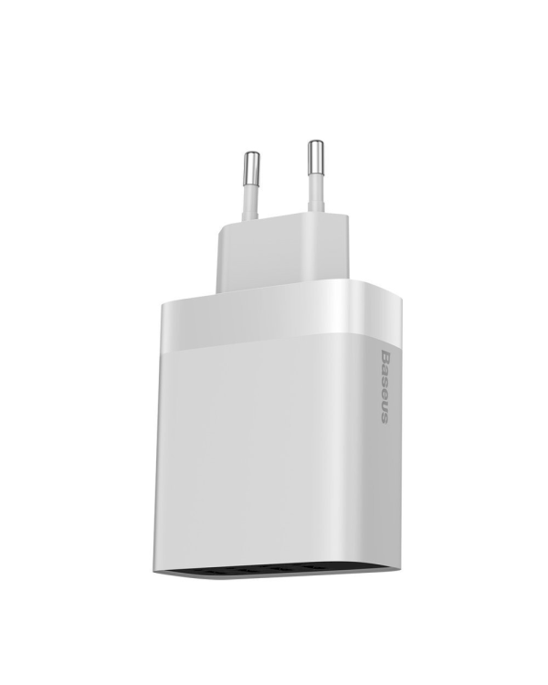 Baseus Mirror Lake CCJMHB-B02 сетевое зарядное устройство 4 x USB / 30W / 6A / LCD белое