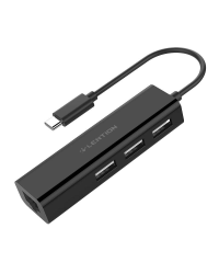 Lention Hub USB-C to 3x USB 2.0 + Ethernet Adapter (черный)