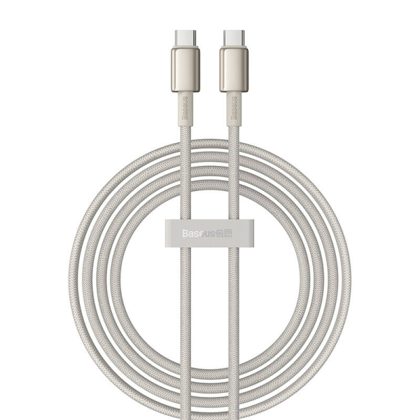 Кабель USB-C - USB-C Baseus Tungsten Gold, 100 Вт, 2 м (золото)