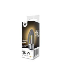 Светодиодная лампа Filament E27 C35 2W 230V 2700K 250lm COG clear Forever Light