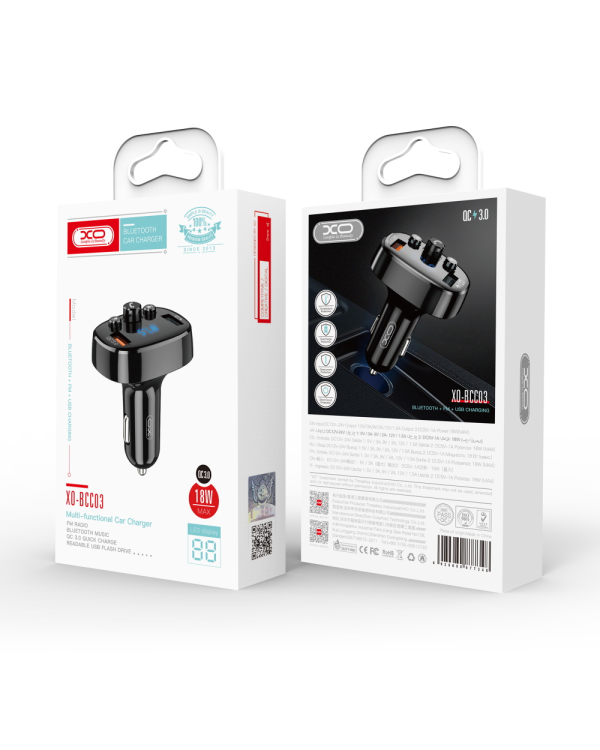 Дополнительное изображение книги «XO transmiter FM BCC03 Bluetooth MP3 car charger 18W black»