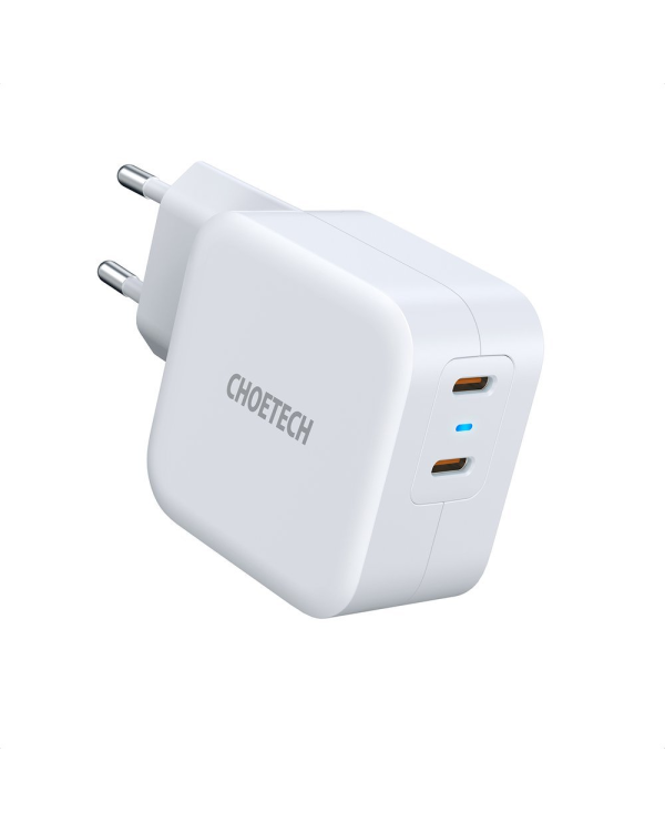 Choetech Fast Wall Charger 2x USB Type C Power Delivery 40W 3A white (PD6009-EU)