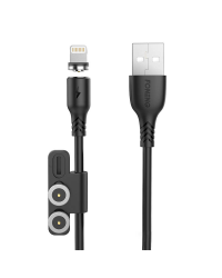 Foneng X62 Магнитный кабель 3 в 1 с USB-C | Lightning | Micro USB, 2.4A, 1 м (черный)