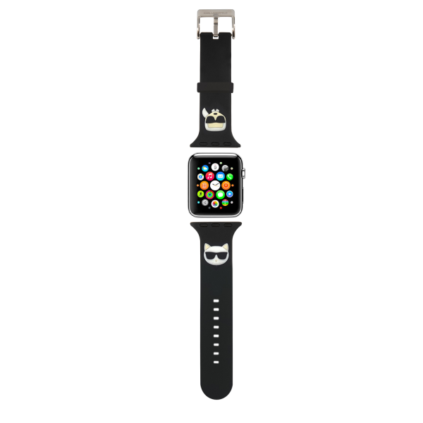 Обложка книги «Karl Lagerfeld Karl and Choupette Watch Strap for Apple Watch 42/44mm Black»
