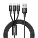 Baseus Rapid Series USB cable 3in1 Lightning / Micro USB 1,2m - Black