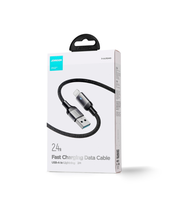 Дополнительное изображение книги «Joyroom USB - Lightning 2.4A A10 Series кабель 2 м черный (S-UL012A10)»