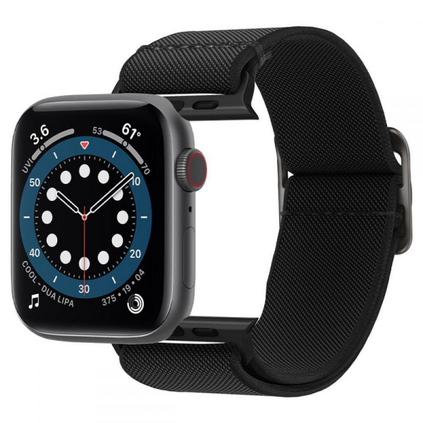Обложка книги «Spigen Fit Lite band for Apple Watch 2 / 3 / 4 / 5 / 6 / SE 42 / 44 mm black»