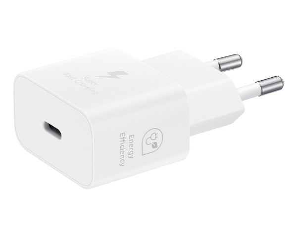 EP-T2510EWE + EP-DN980BWE Samsung USB-C 25W Travel Charger + USB-C Data Cable White (bulk)