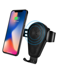 iCarer wireless car Qi charger 10W air vent gravity car mount black (IWXC004-BK)