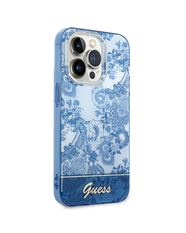 Guess GUHCP14XHGPLHB iPhone 14 Pro Max 6,7" niebieski|blue hardcase Porcelain Collection