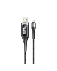 Remax Intelligent Digital Data USB - USB Type C Cable overcharge protection programmable timer 2,1 A 1,2 m black (RC-096a black)