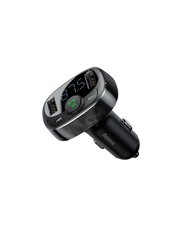 Baseus FM Transmitter T typed Bluetooth 2xUSB microSD (Black)