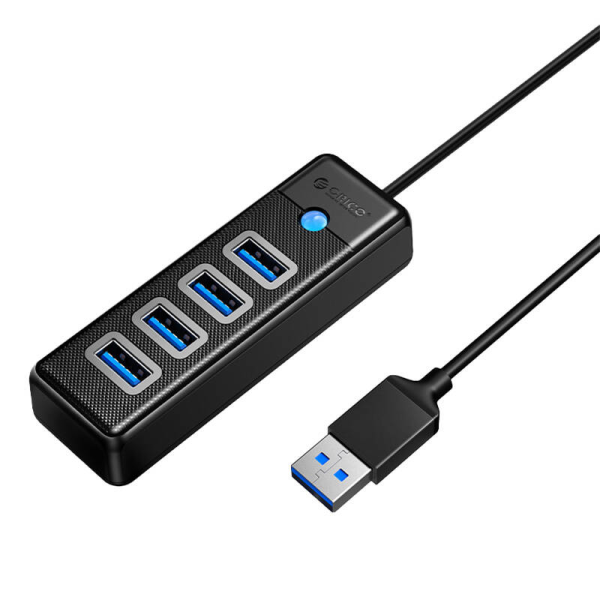 Orico Концентратор USB - 4x USB 3.0, 5 Гбит|с, 0,15 м (черный)