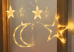 Светодиодный занавес MOON | Звезды и луны | теплый белый свет