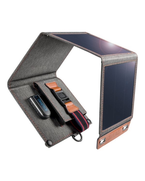 Choetech Foldable Travel Solar Solar Solar Charger 14W with USB 5V / 2.4A Solar Panel Gray (SC004)