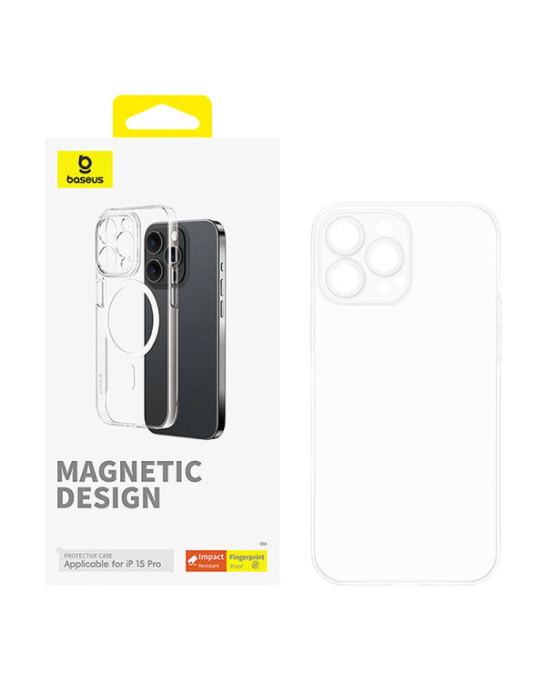 Magnetic Phone Case for iPhone 15 Pro Baseus OS-Lucent Series (Clear)