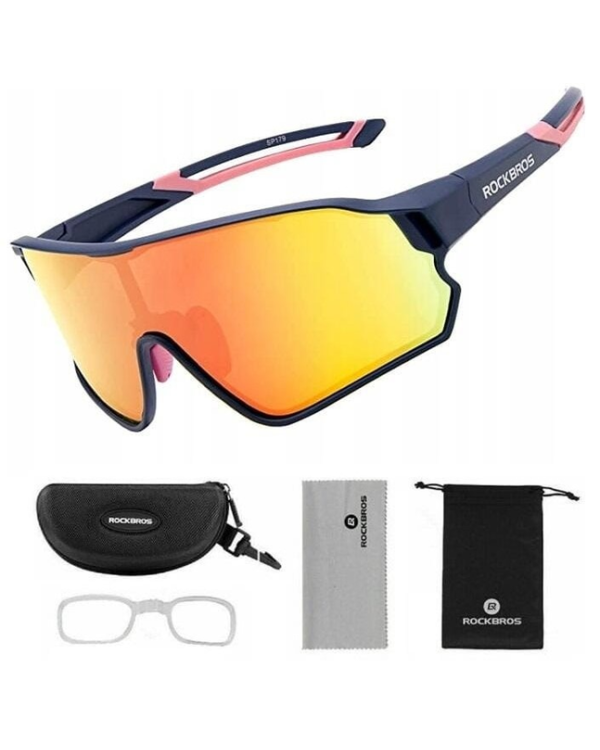 Поляризационные велосипедные очки Rockbros 10134PL - синий|розовый