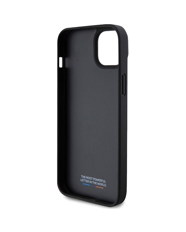 BMW BMHCP15S23PUPVK iPhone 15 | 14 | 13 6.1" czarny|black hardcase Perforated Tricolor Line