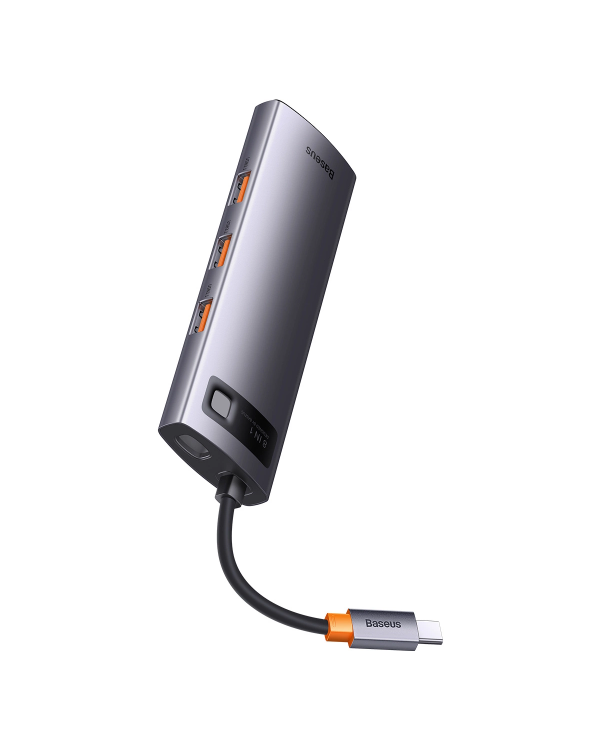 8 в 1 Baseus StarJoy USB-C to USB-C PD | 3x USB-A | HDMI | RJ-45 | SD TF - серый