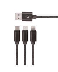 Нейлоновый кабель Setty 3 в 1 USB черный R