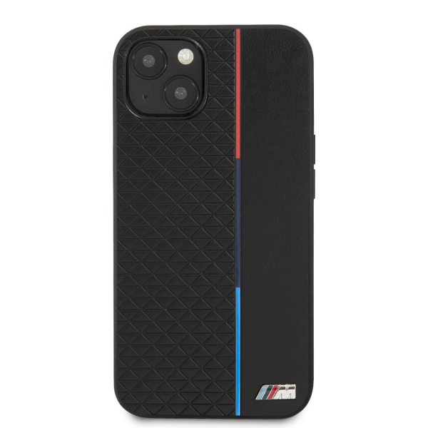 Обложка книги «BMHCP13STRTBK BMW PU Triangles Tricolor Line Case for iPhone 13 Mini Black»