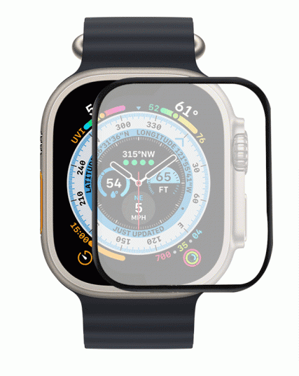 Fusion Nano 9H защитное стекло для экрана часов Apple Watch Ultra 49mm черное