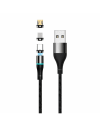 Setty USB magnetic cable 1m 2A nylon black