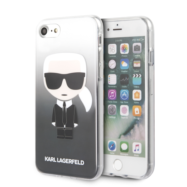 Обложка книги «KLHCI8TRDFKBK Karl Lagerfeld Iconic Degrade Cover for iPhone 7/8/SE2020 Black»