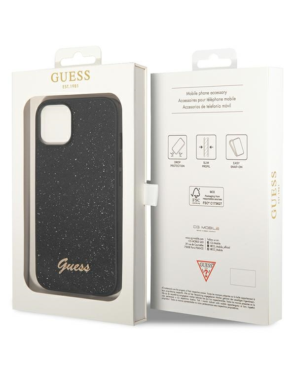 Дополнительное изображение книги «Guess PC|TPU Glitter Flakes Metal Logo Case for iPhone 14 Plus Black»