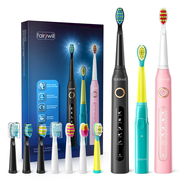 Family sonic toothbrush set with tip set FairyWill  FW-507 