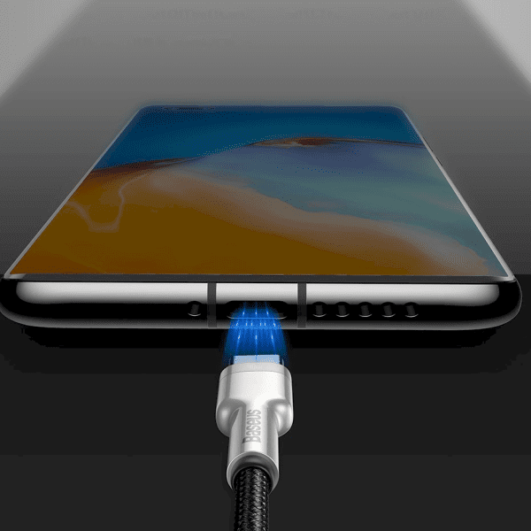 Baseus Cafule Series Metal Data USB - USB Typ C 40 W cable (10 V / 4 A) SCP (Huawei SuperCharge Protocol) 1 m white (CATJK-A02)