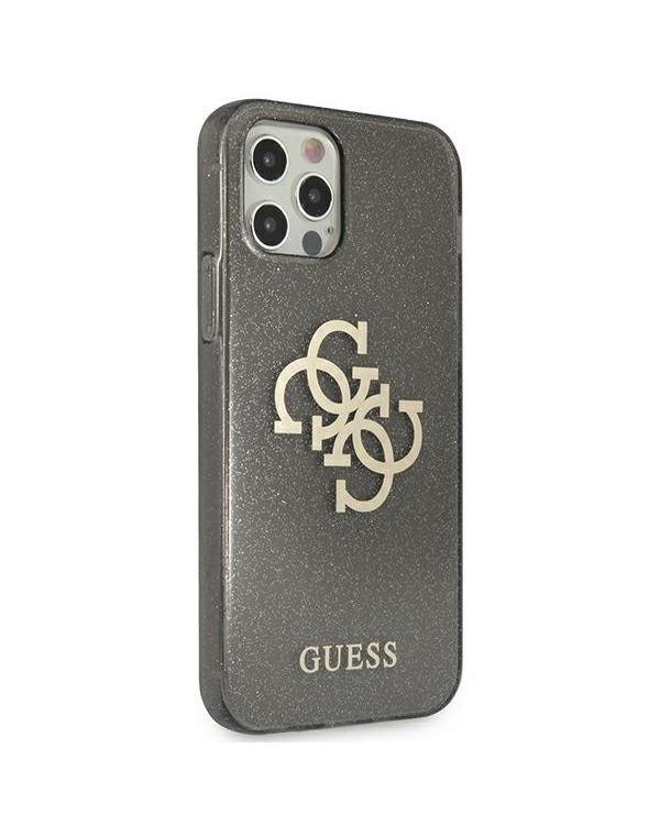Guess GUHCP12LPCUGL4GBK iPhone 12 Pro Max 6,7" czarny|black hard case Glitter 4G Big Logo