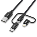 Обложка книги «Choetech 3in1 MFI cable USB - USB Type C / micro USB / Lightning (charging 3A / data transmission 480 Mbps) 1.2m black (IP0030-BK)»