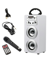 Портативная колонка Fusion Mini Karaoke 6W / 1000mAh / микрофон белая