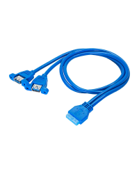 Адаптер с кабелем Akyga AK-CA-62 2x USB A 3.0 A (f) | USB 19 pin (f) 65 см
