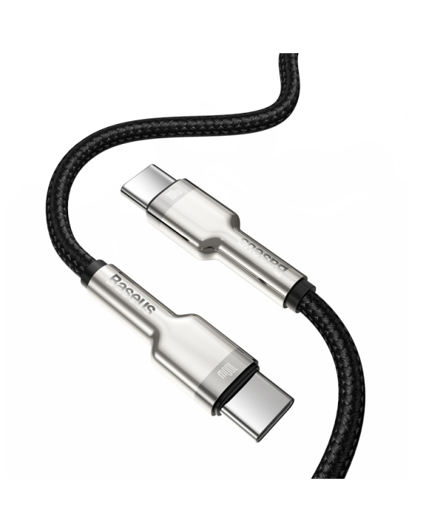 Дополнительное изображение книги «Baseus Cafule Series Metal Data USB Type C - USB Typ C Cable Power Delivery 100 W (20 V | 5 A) 2 m black (CATJK-D01)»