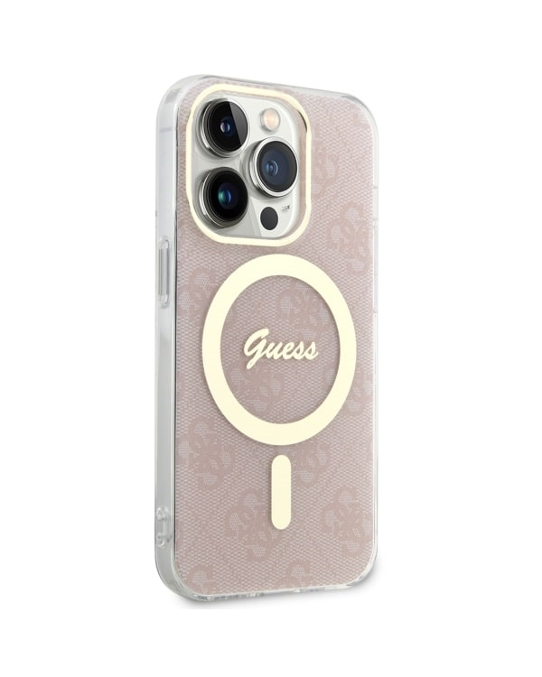 Guess GUHMP14LH4STP iPhone 14 Pro 6.1" różowy|pink hardcase 4G MagSafe