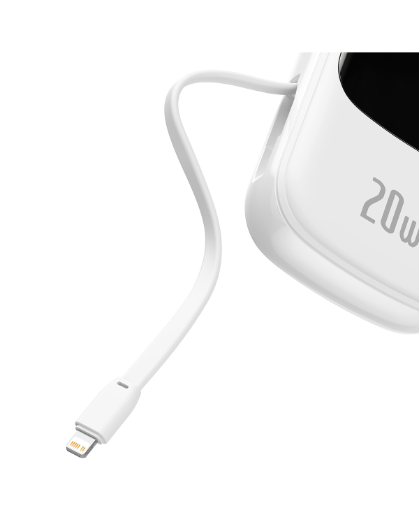 Powerbank Baseus Qpow PRO with cable, 20000mAh, 20W (White)
