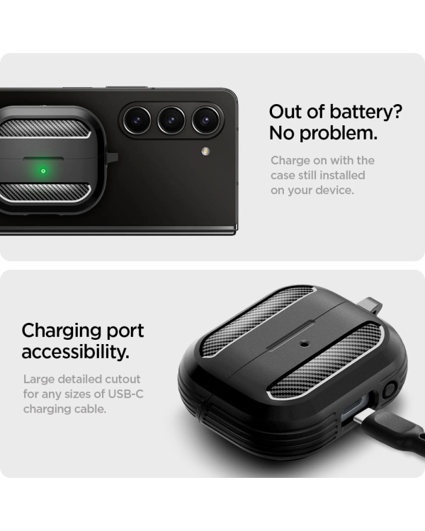 Чехол Spigen Rugged Armor Samsung Galaxy Buds 3 | 3 Pro - черный